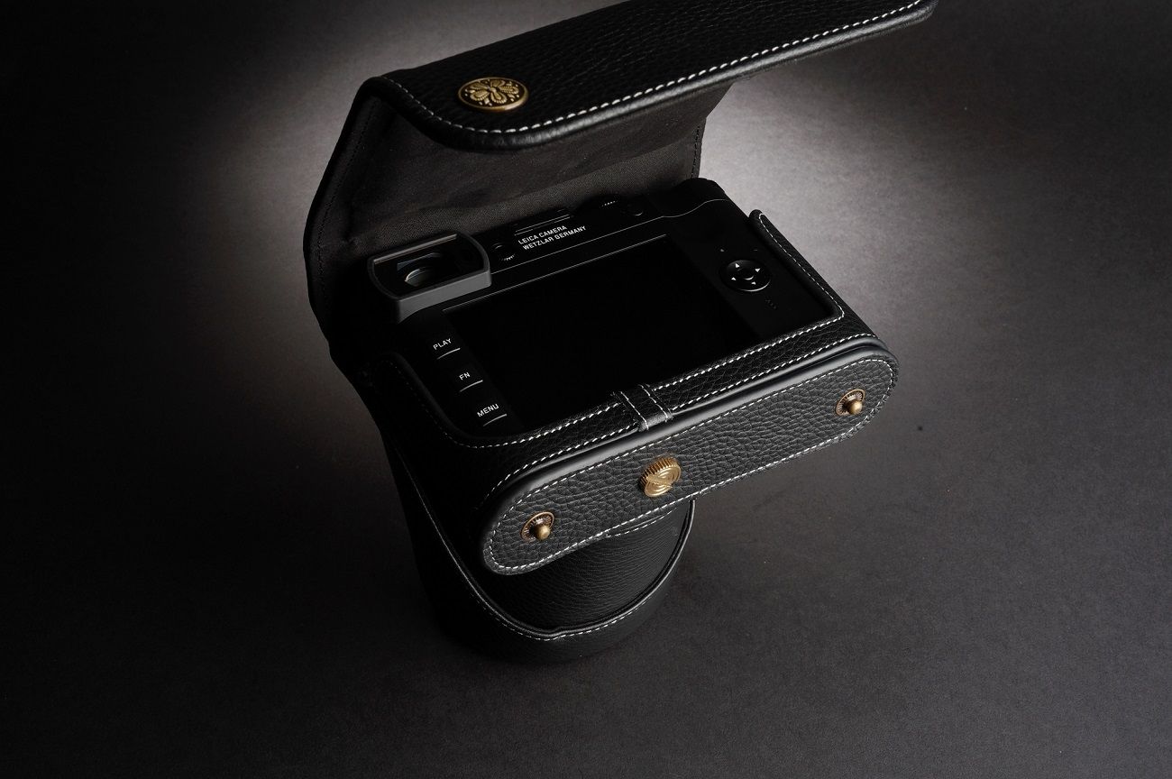 Genuine Real Leather Full Camera Case Bag Cover for Leica Q2 Black